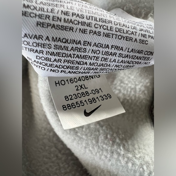 Nike Swoosh Grey Polyester Hoodie Sweatshirt SZ XXL - Picture 7 of 7